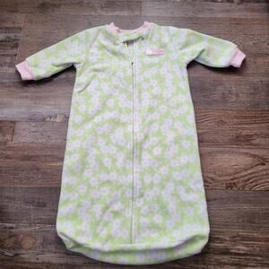 Carter's Made with Love Sleep Sack (0-9 mo) - Fleece Floral Pattern Long Sleeves
